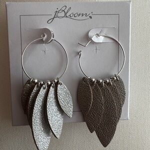 Brand New jBloom Earrings Valerie Earrings Silver/Genuine Leather